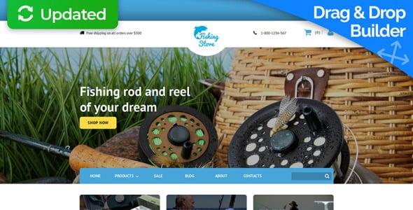 рыбалка отзывчивый motocms шаблон электронной коммерции