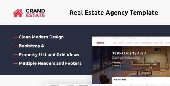 шаблон сайта grand estate