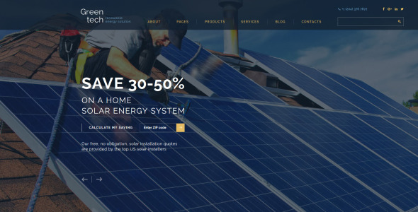 шаблон веб-сайта green tech