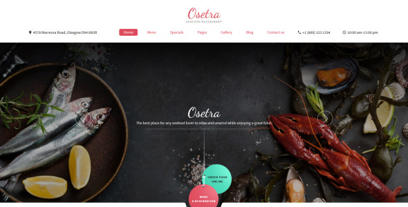отзывчивый шаблон сайта ресторана морепродуктов