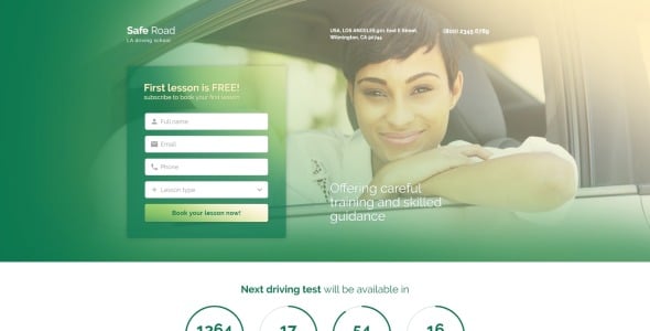 шаблон адаптивной целевой страницы traffic school