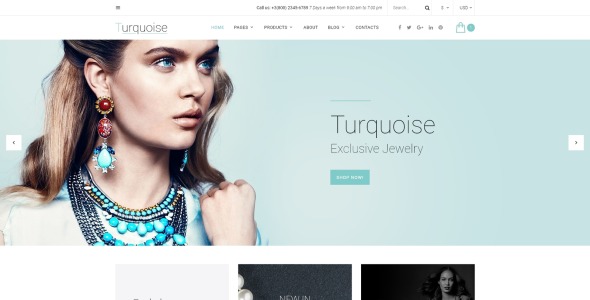 бирюзовый шаблон сайта