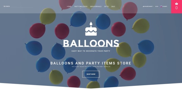 воздушные шары шаблон opencart