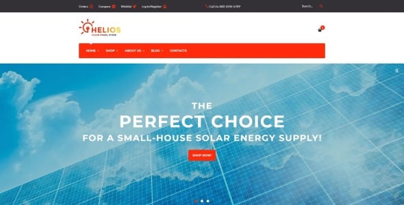 тема магазина солнечных панелей и аксессуаров woocommerce