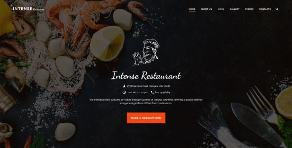 интенсивный шаблон сайта ресторана