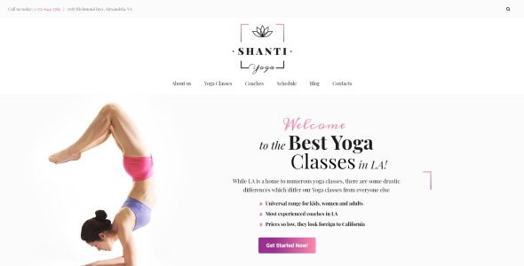 йога студия wordpress тема