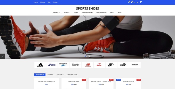 шаблон opencart для спортивной обуви