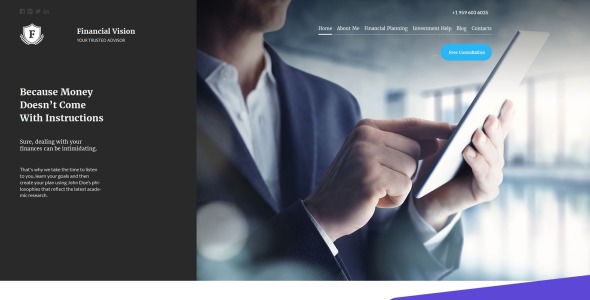 шаблон финансового консультанта moto cms 3
