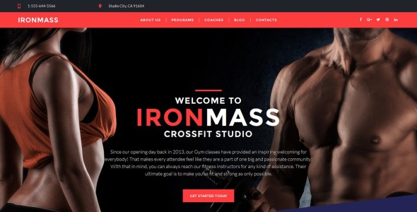 фитнес-центр moto cms 3 шаблон