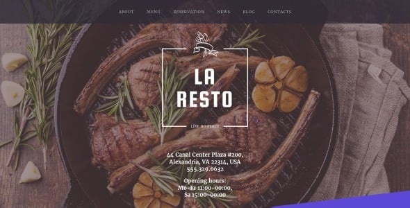 современный ресторан moto cms 3 шаблон