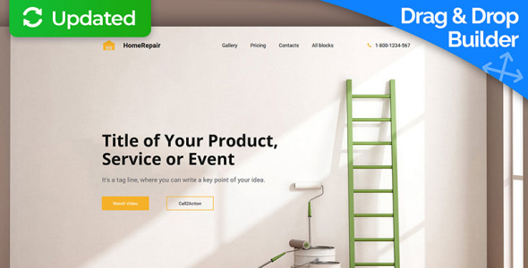 шаблон целевой страницы для ремонта дома