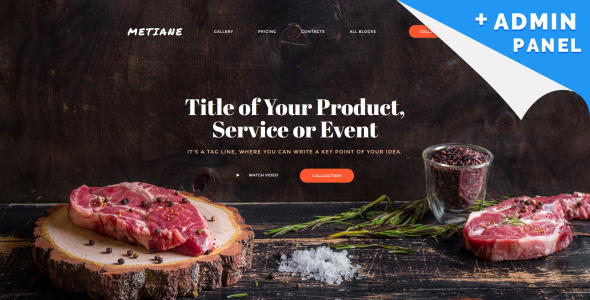 шаблон целевой страницы кафе и ресторана