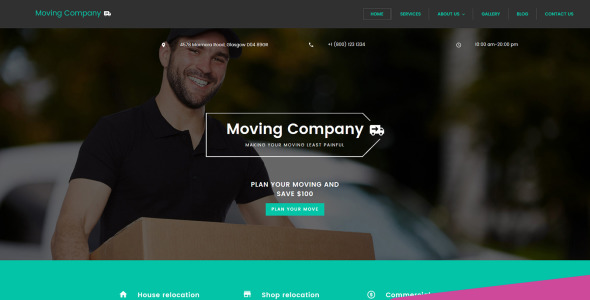 шаблон сайта moving company motocms