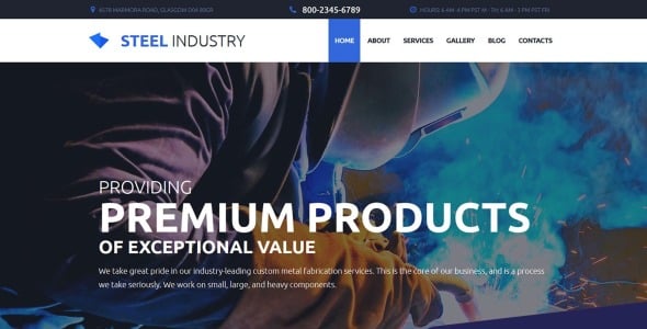 сталелитейная промышленность отзывчивый шаблон moto cms 3