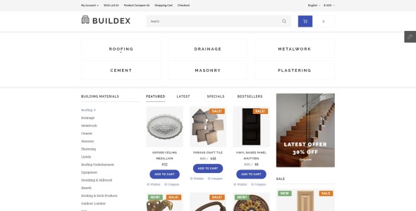 шаблон buildex opencart