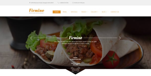 многостраничный шаблон сайта мексиканского ресторана