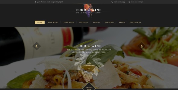 шаблон сайта food wine