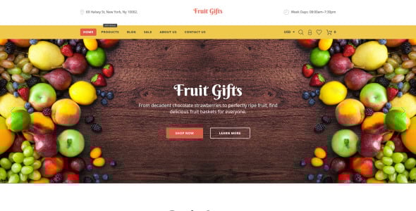 фруктовые подарки shopify тема