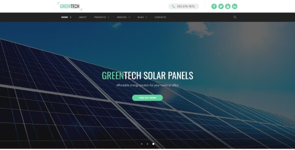 шаблон веб-сайта green tech