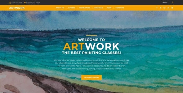 художественная школа отзывчивая тема wordpress