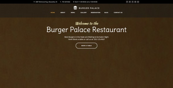 ресторан быстрого питания wordpress тема