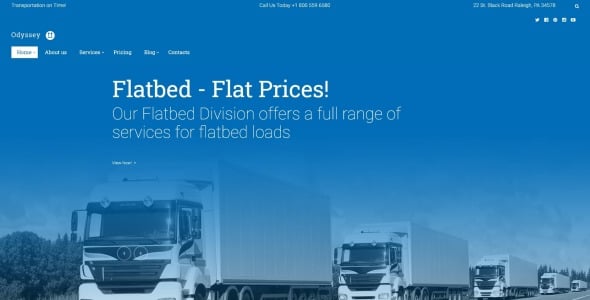 транспорт, грузоперевозки и логистика wordpress тема