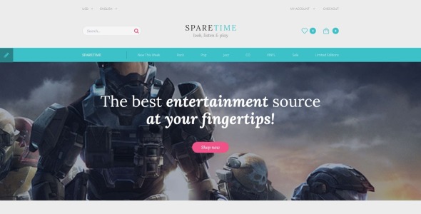 свободное время шаблон opencart