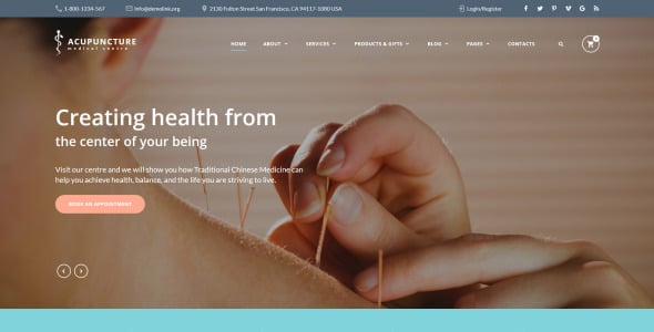 шаблон сайта центра альтернативной медицины