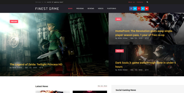 лучший шаблон игрового сайта