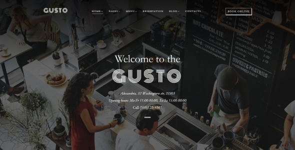 кафе и ресторан wordpress тема