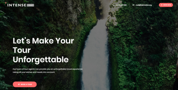 интенсивный шаблон целевой страницы туристического агентства