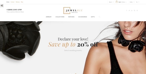 ювелирный магазин prestashop тема