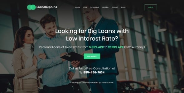 кредитная компания одна страница wordpress тема