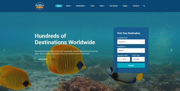 шаблон сайта летней поездки