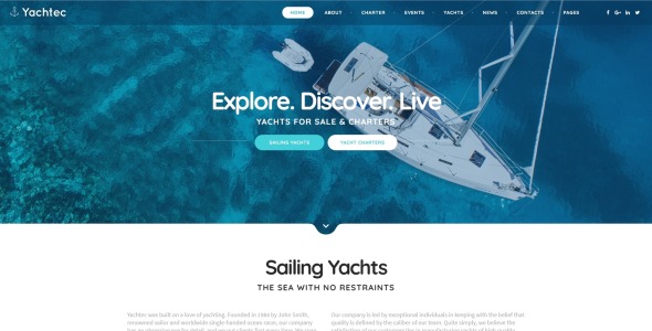 шаблон сайта yachtec