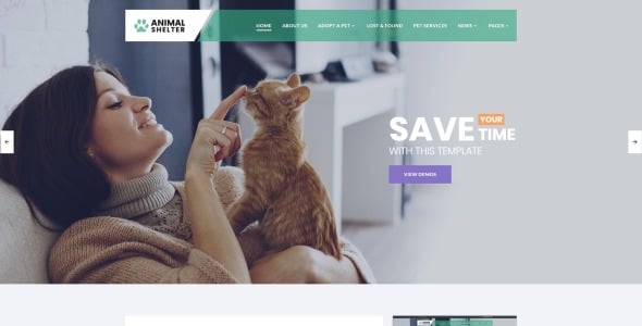 отзывчивый шаблон сайта по уходу за животными