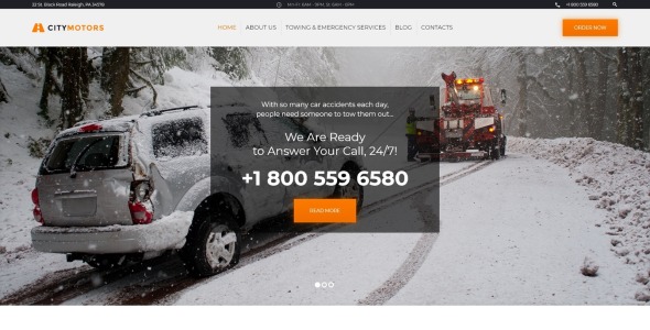 авто буксировочная компания wordpress тема