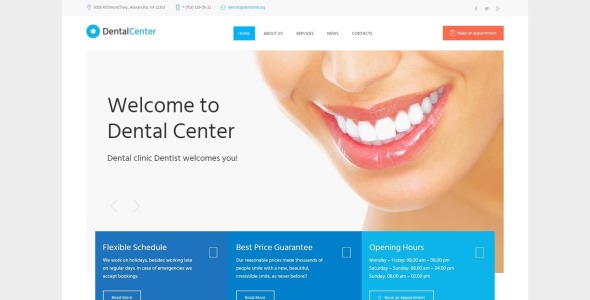 стоматологическая клиника отзывчивая тема wordpress