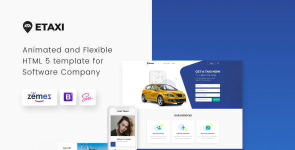 отзывчивый шаблон сайта такси