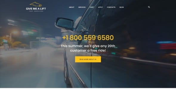 транспорт и такси wordpress тема