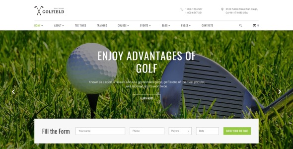 гольф-клуб отзывчивый шаблон веб-сайта