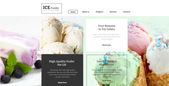 ice cream moto cms html шаблон