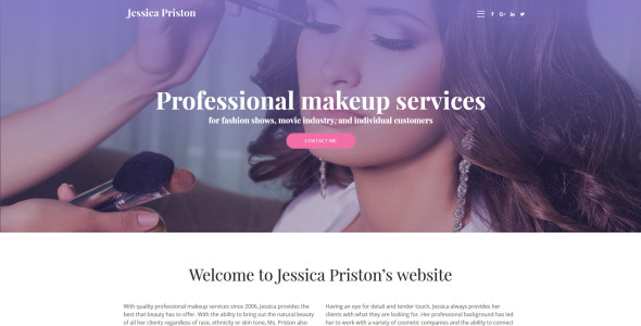 адаптивный многостраничный шаблон сайта makeup services