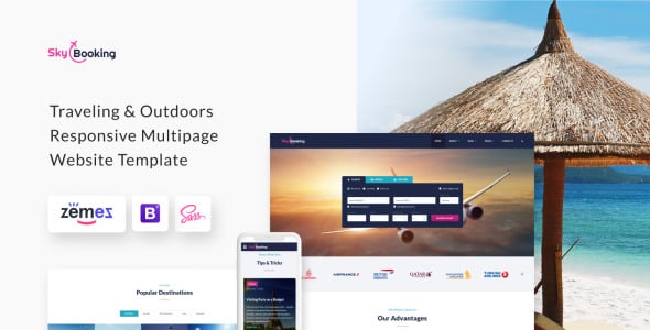 бронирование авиабилетов шаблон сайта html5