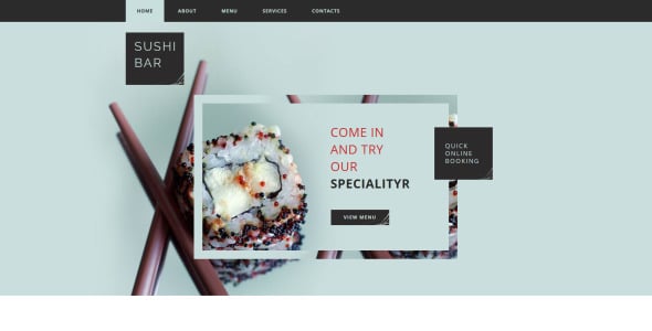 суши бар moto cms html шаблон