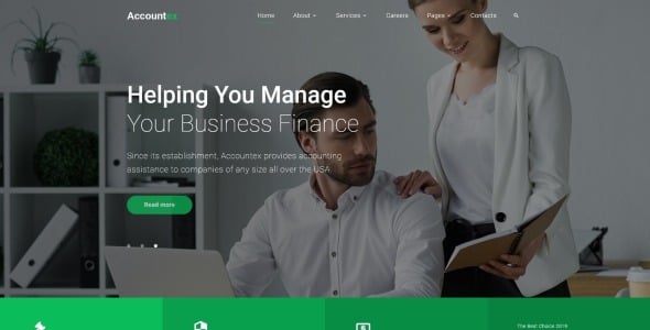 Бухгалтерский учет чистый многостраничный html шаблон сайта