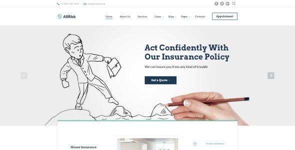 многостраничный шаблон сайта страховой компании