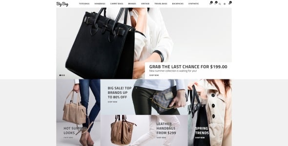 шаблон opencart магазина сумок