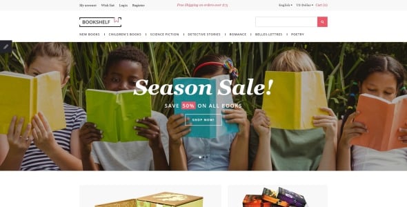 книги отзывчивый шаблон opencart