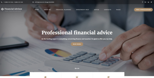 многостраничный шаблон сайта финансового консультанта